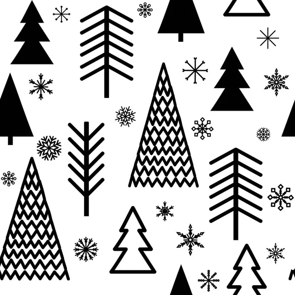 Conjunto Simples Patrones Navideños Ilustración Color Árboles Navidad Copos Nieve — Archivo Imágenes Vectoriales