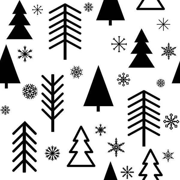 一套简单的圣诞图案 圣诞树 浆果的颜色插图 扁平化设计 冬天向量例证 — 图库矢量图片