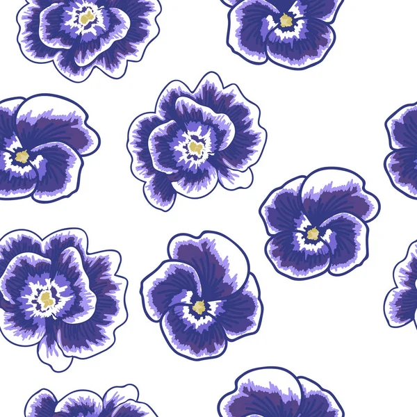 Wiosna Kwiaty bezszwowe wzór mały kwiatowy wzór kwiatowy ilustracja i kwiatowy wzór kwiat tkanina wzór. wzór fiołki, fioletowe kwiaty. ilustracja wektorowa — Wektor stockowy