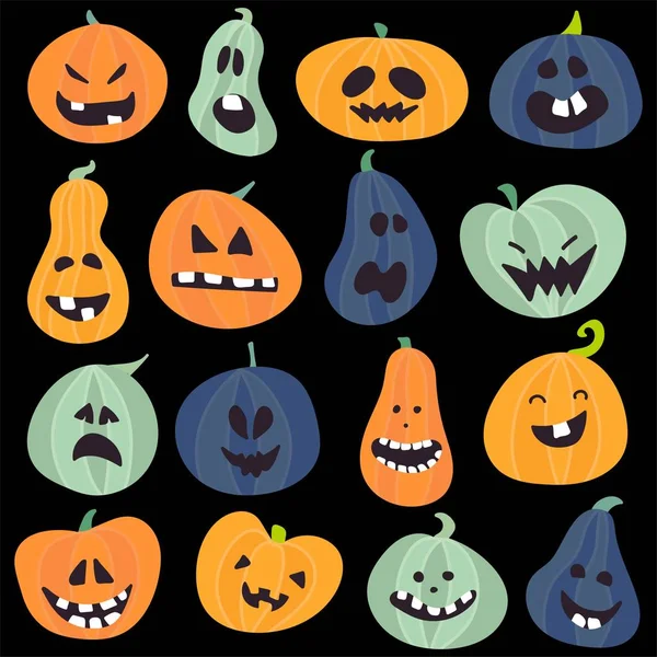 Abstracte kleurrijke Halloween, illustratie achtergrond met pompoenen. herfst illustratie voor Halloween — Stockvector