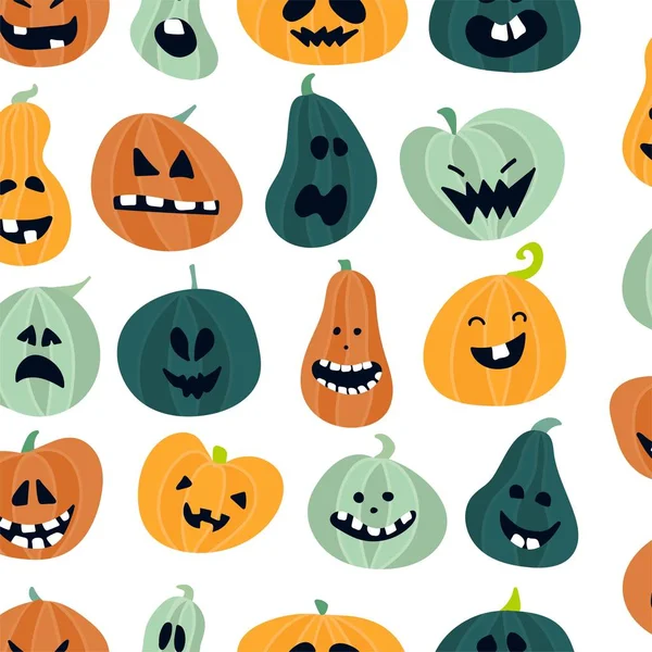 Abstract colorful Halloween, illustration background. Безшовный Хэллоуин с тыквами — стоковый вектор