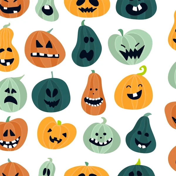 Abstracte kleurrijke Halloween, illustratie achtergrond. Naadloze Halloween patroon met pompoenen Rechtenvrije Stockillustraties