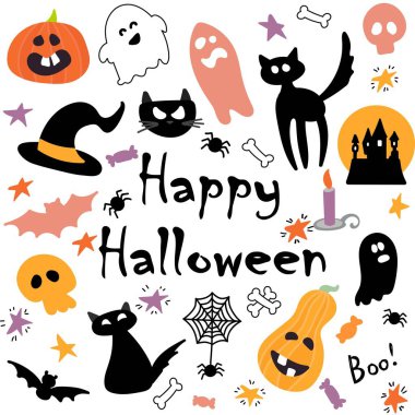 Soyut renkli Cadılar Bayramı, illüstrasyon arka plan. Cadılar Bayramı için sonbahar illüstrasyon