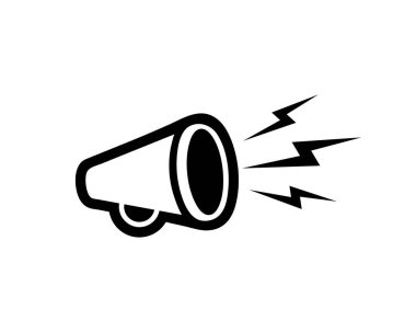 Megafon hoparlörü ikonu. Sözcü sembolü izole edildi. Vektör EPS 10