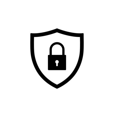 Web güvenlik ikonu kalkanı. Vektör illüstrasyonu EPS 10