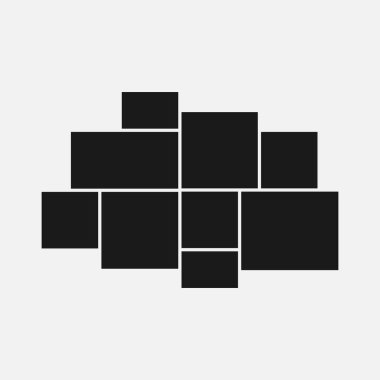 Fotoğraf kolajı çerçevesi gri arkaplanda izole edildi. Vektör EPS 10