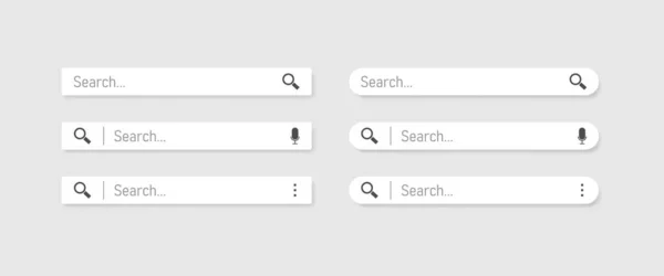 İnternet araması. Arama çubuğu vektör arayüzü ögelerini arama düğmesi ile ayarla. EPS 10 — Stok Vektör