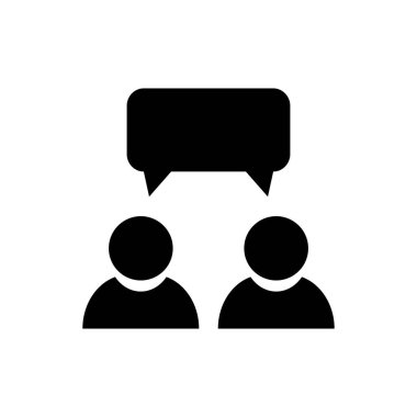 Siyahlı diyalog simgesi. İki kişi arasındaki diyalog sembolü Vektör EPS 10