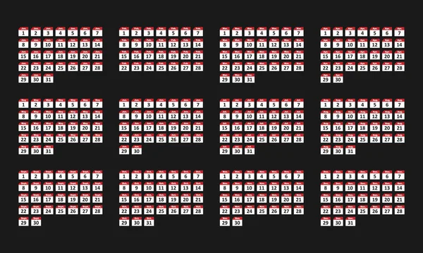 Nuevo calendario para cada día con un mes y un día Vector EPS 10 — Vector de stock
