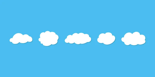 Nubes en estilo de dibujo sobre un fondo azul. Ilustración vectorial EPS 10 — Archivo Imágenes Vectoriales