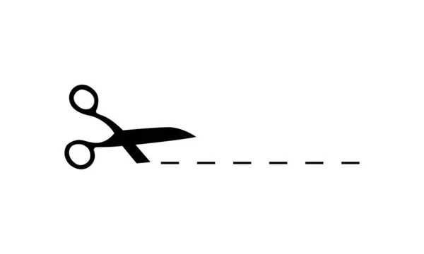 Ножницы с вырезанными линиями изолированы на белом фоне. Векторная иллюстрация EPS 10 — стоковый вектор
