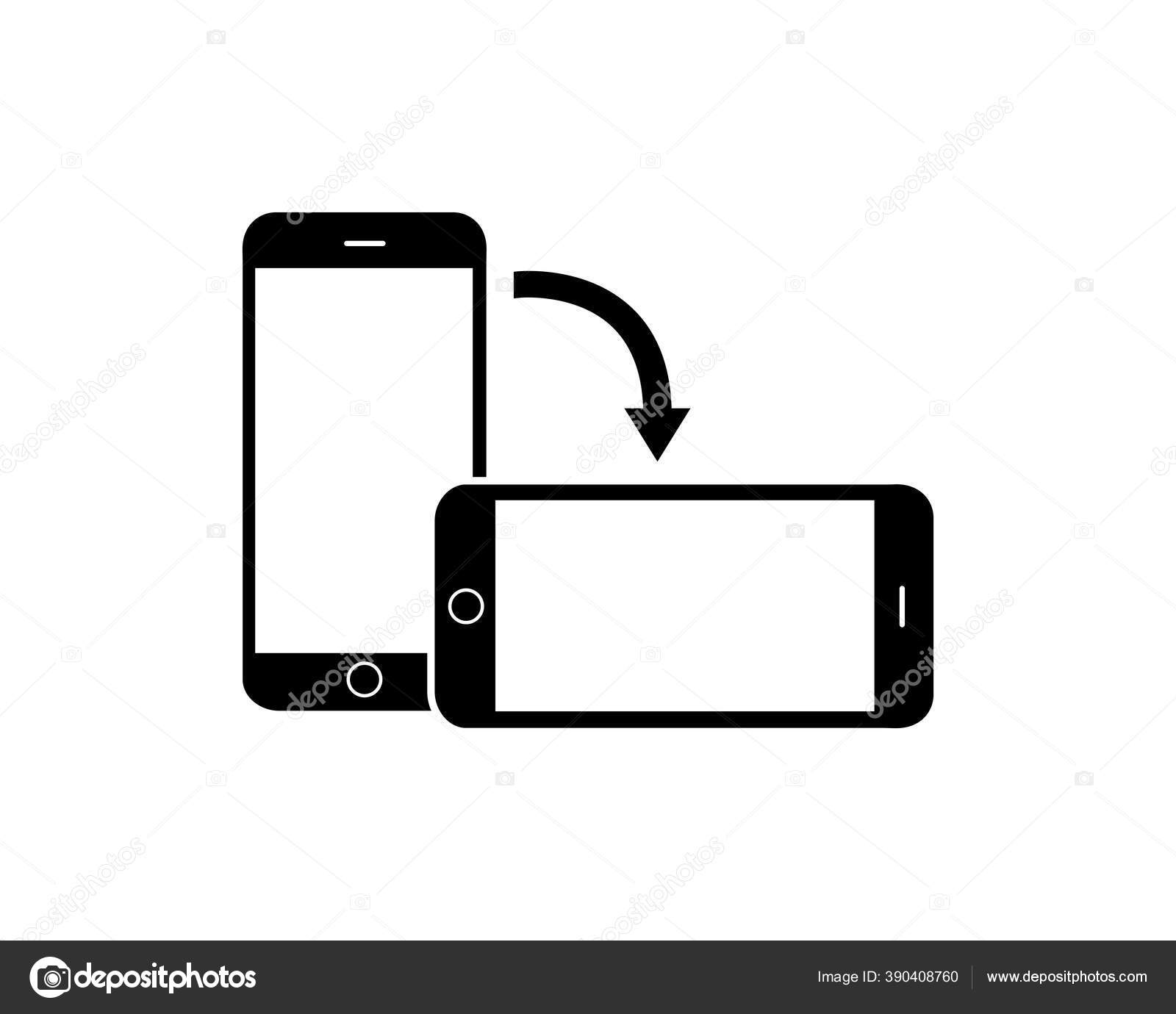 Handy Smartphone - Piktogramm - Symbol Icon Logo - schwarz weiß  Stock-Vektorgrafik