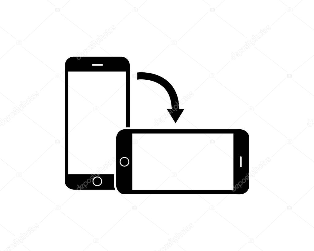 Rotate smartphone screen black icon Vector EPS 10
