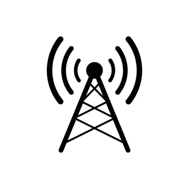 Anten mobil ve radyo simgesi siyah Vektör EPS 10