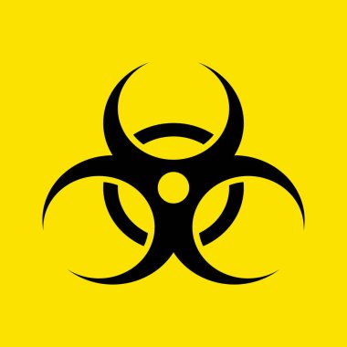 Sarı arkaplan vektör EPS 10 üzerindeki biyolojik tehlike sembolü