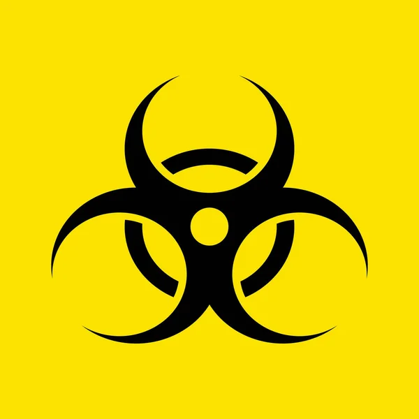 黄色背景下的生物危害符号载体Eps — 图库矢量图片