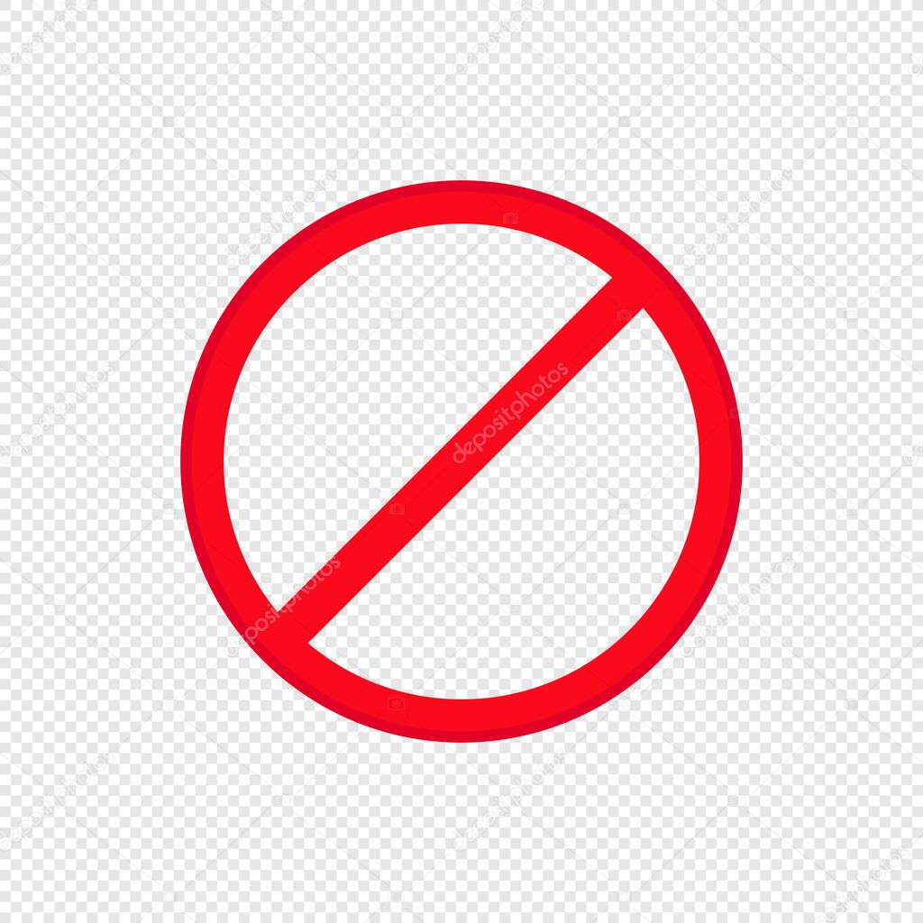 Prohibition symbol on transparent background Vector EPS 10