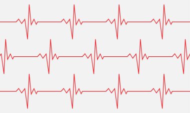 Kalp atışı sembolü arka plan. EKG kardiyo sinyali beyaz arkaplanda izole edildi. Vektör EPS 10