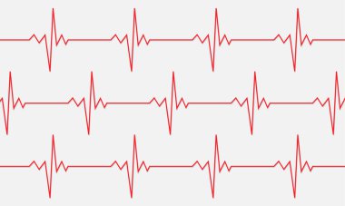 Kalp atışı sembolü arka plan. EKG kardiyo sinyali beyaz arkaplanda izole edildi. Vektör EPS 10
