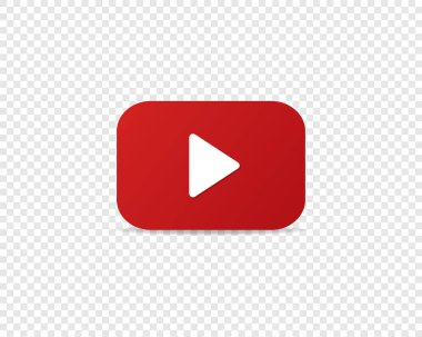 Simge oynat ve video izle. Videoyu kırmızıyla izlemek için düğme. Vektör illüstrasyonu EPS 10
