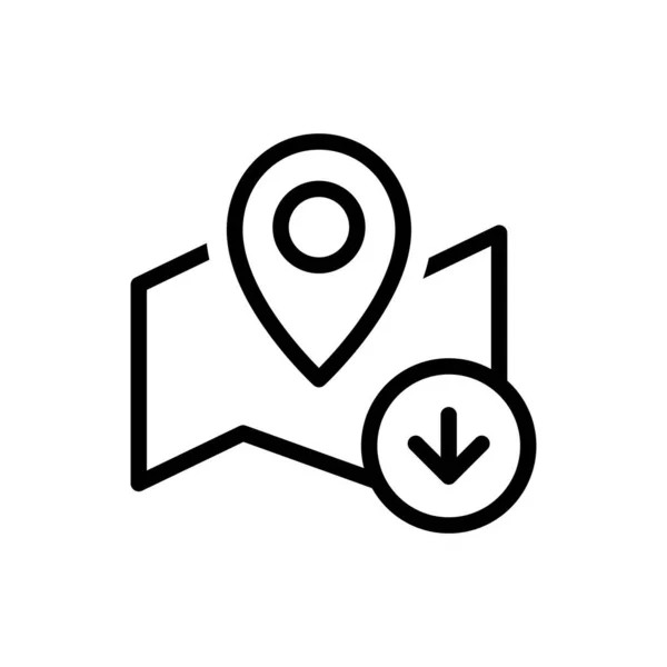 Ícone Download Pino Mapa Navegador Mapas Offline Vector Eps —  Vetores de Stock