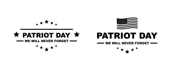 Logo Patriot Day Vector Septembre Illustration Isolée Usa Patriot Day — Image vectorielle