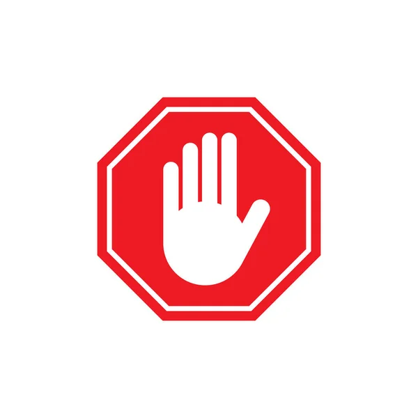 Stop Sign Vektorsymbol Stoppschild Mit Handisoliertem Vector Eps10 — Stockvektor