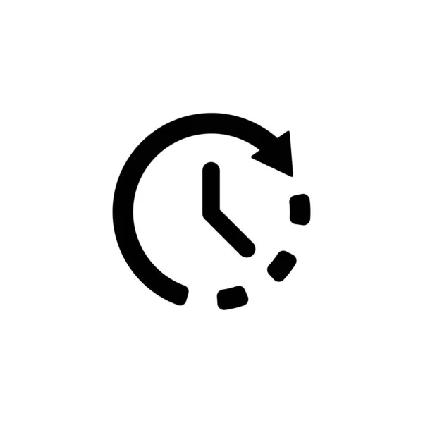 Icône Vectorielle Horloge Horloge Minuterie Symbole Noir Isolé Vecteur Eps10 — Image vectorielle