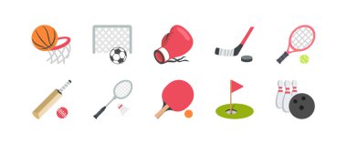 Farklı spor vektör kümeleri. Basketbol, futbol, boks, hokey EPS10