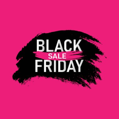 Kara Cuma satış vektör pankartı. Fırça stili renk pankartı. Vektör EPS10.