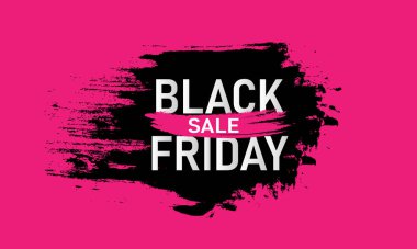 Kara Cuma satış vektör pankartı. Fırça stili renk pankartı. Vektör EPS10.