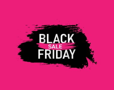 Kara Cuma satış vektör pankartı. Fırça stili renk pankartı. Vektör EPS10.