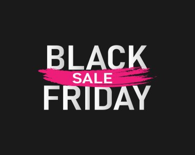 Kara Cuma satış vektör pankartı. Koyu renk fırça pankartı. Vektör EPS10.