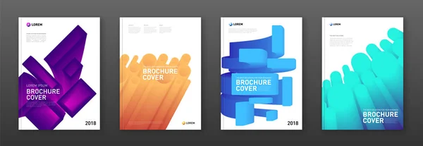 Ensemble de couvertures de brochures colorées — Image vectorielle
