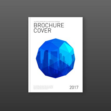 İnşaat veya teknoloji için broşür kapak tasarım şablonu