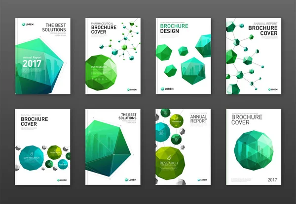 Bedrijfsbrochure cover ontwerpsjablonen instellen — Stockvector