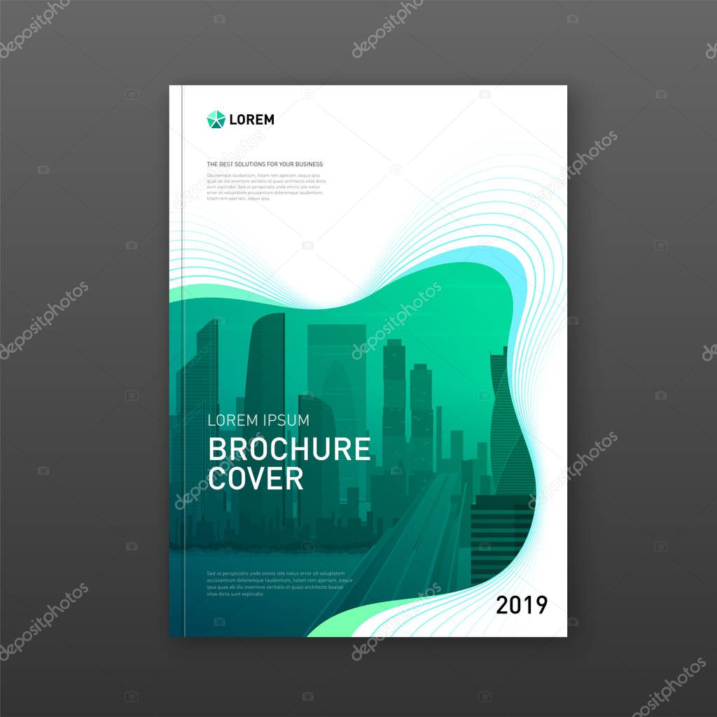 Corporate brochure cover design template for business and construction