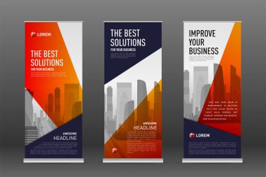 Afiş tasarım şablonları kümesi olarak inşaat topla