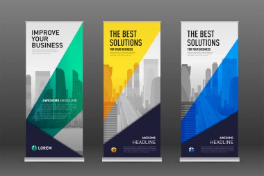 Afiş tasarım şablonları kümesi olarak inşaat topla