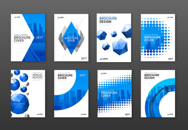 Corporate brochure cover design templates set.