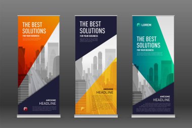 Afiş tasarım şablonları kümesi olarak inşaat topla