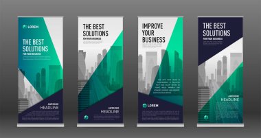 Afiş tasarım şablonları kümesi olarak inşaat topla