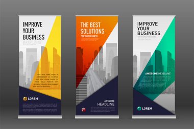 Afiş tasarım şablonları kümesi olarak inşaat topla