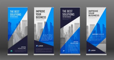 Afiş tasarım şablonları kümesi olarak inşaat topla