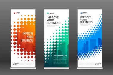 Afiş tasarım şablonları kümesi olarak inşaat topla