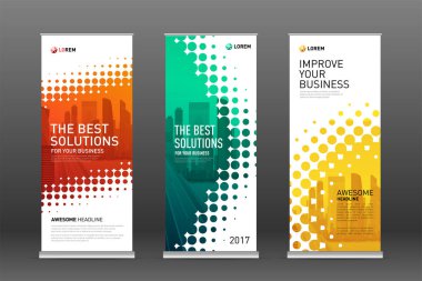 Afiş tasarım şablonları kümesi olarak endüstriyel topla