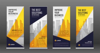 Afiş tasarım şablonları kümesi olarak inşaat topla