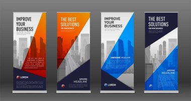 Afiş tasarım şablonları kümesi olarak inşaat topla