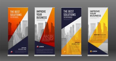 Afiş tasarım şablonları kümesi olarak inşaat topla