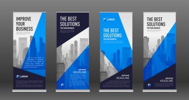 Afiş tasarım şablonları kümesi olarak inşaat topla